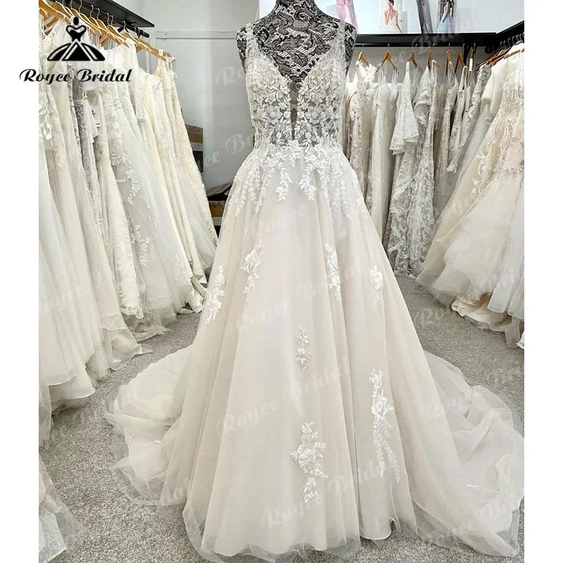 women's midi dressesDeep V Neck Lace A Line Boho Wedding Dress Appliques 2025 Bridal Beach Wedding Gowns Custom Made robe soirée mariage Elegant women's midi dressesDeep V Neck Lace A Line Boho Wedding Dress Appliques 2025 Bridal Beach Wedding Gowns Custom Made robe soirée mariage Elegant
