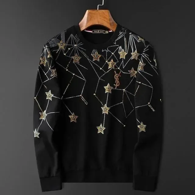 Men's Sweaters with Set-In SleevesStar Print Sweaters For Men