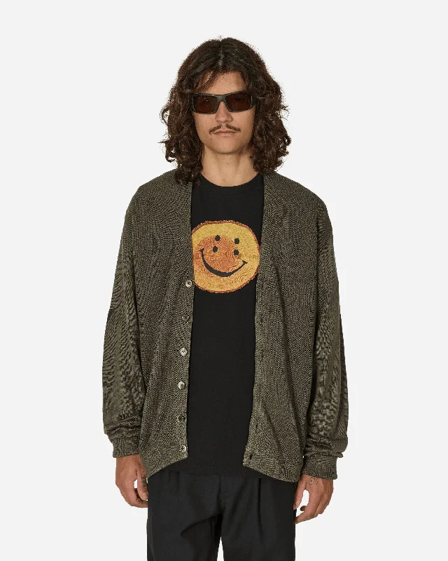 Warm Men's Hooded Sweaters10G ECO Knit Elbow Coneybowy Short Cardigan Grey