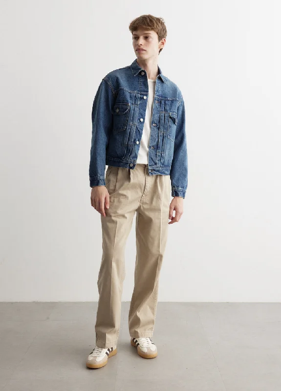 Men's Velcro-Closure Pants for ConvenienceTwo Tuck Wide Trousers