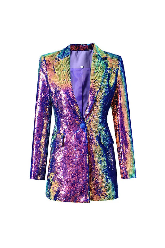 women's formal dressesIridescent Sequin Lapel Collar Long Sleeve Cinch Waist Metallic Party Blazer women's formal dressesIridescent Sequin Lapel Collar Long Sleeve Cinch Waist Metallic Party Blazer