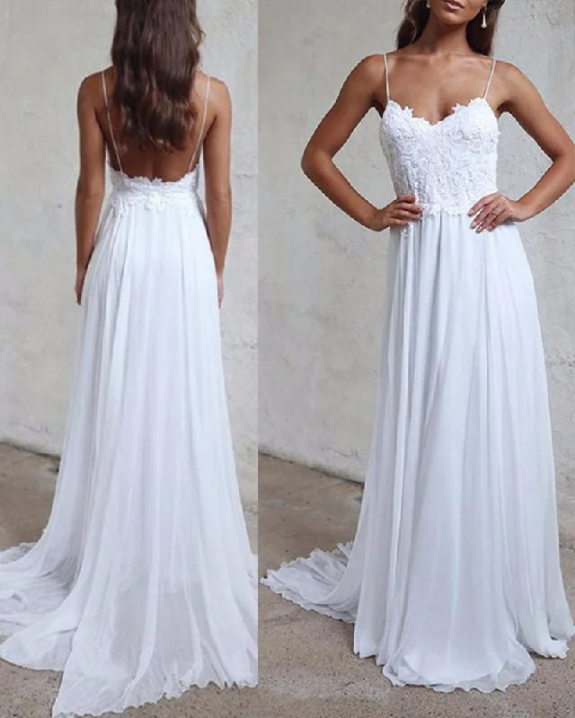 Zip-Up DressSexy Spaghetti Straps Boho Beach Wedding Dresses Lace Appliques Bohemian Bridal Dresses Zip-Up DressSexy Spaghetti Straps Boho Beach Wedding Dresses Lace Appliques Bohemian Bridal Dresses