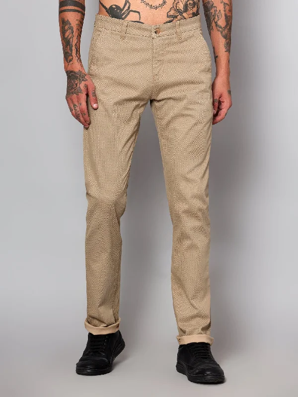 Men's Patterned Pants with ChecksMen's Casual Flat front Khaki  Trousers