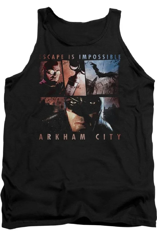 Men's Shirts with Snap ButtonsBatman Arkham City Escape Is Impossible Adult Tank Top