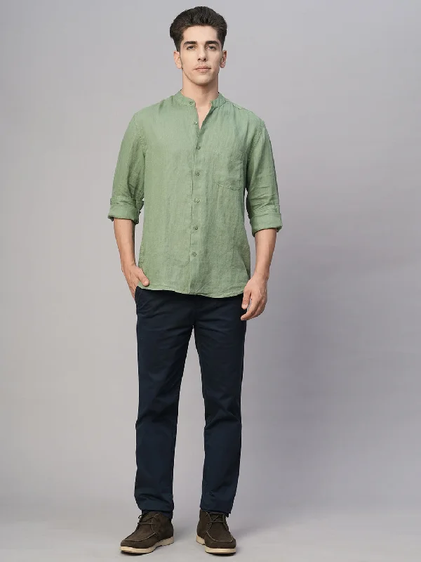 Men's Straight-Leg Jeans for a Classic FitMen's Green Linen Regular Fit Shirt