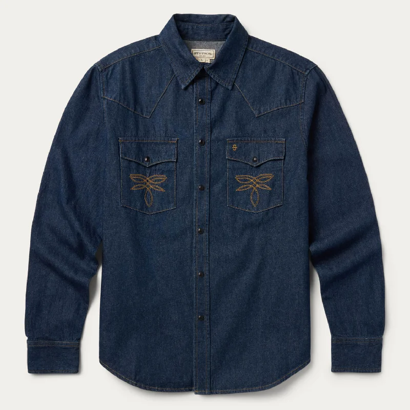 Premium Men's JeansBoot Stitch Raw Denim Shirt
