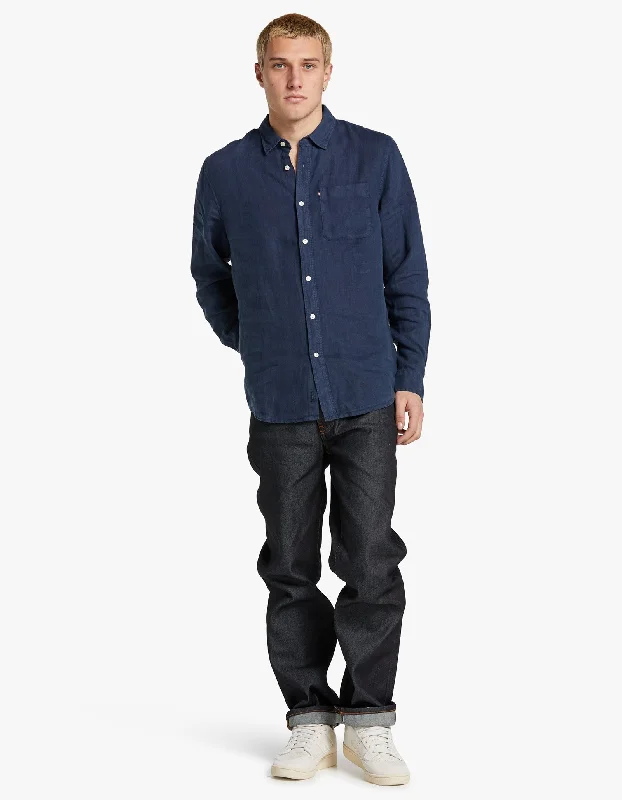 Classic Men's JeansHampton Linen Shirt - Navy