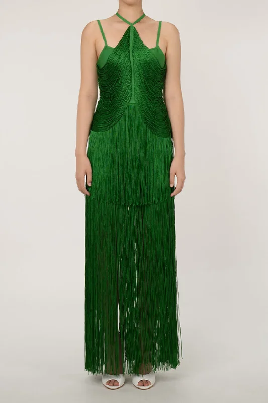 women's wedding guest dressesGlamorous Halter Spaghetti Strap Bandage Tiered Fringe Evening Maxi Dress women's wedding guest dressesGlamorous Halter Spaghetti Strap Bandage Tiered Fringe Evening Maxi Dress