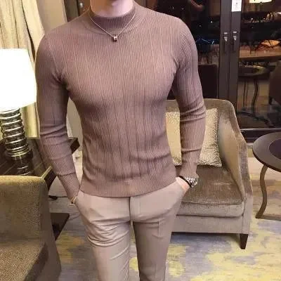 Cozy Men's Cable-Knit SweatersStriped Pattern Sweater For Men