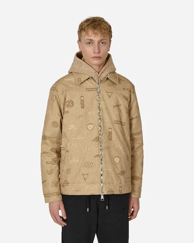 Men's Coats with Multi-Pocket DesignFlight Heritage Printed Jacket Beige