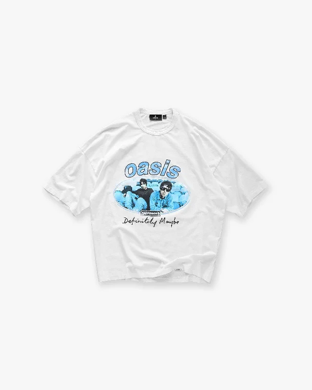 Men's Shirts with Animal PrintsRepresent X Oasis Maine Road T-Shirt - Flat White