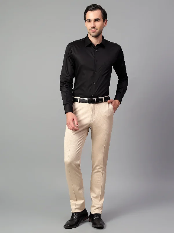 Men's Pants with Logo EmbossmentsMen's Fawn Self Design Non-Pleated Formal Trouser Men's Pants with Logo EmbossmentsMen's Fawn Self Design Non-Pleated Formal Trouser