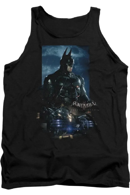 Men's Shirts with Checkered PatternsBatman Arkham Knight Batmobile Adult Tank Top