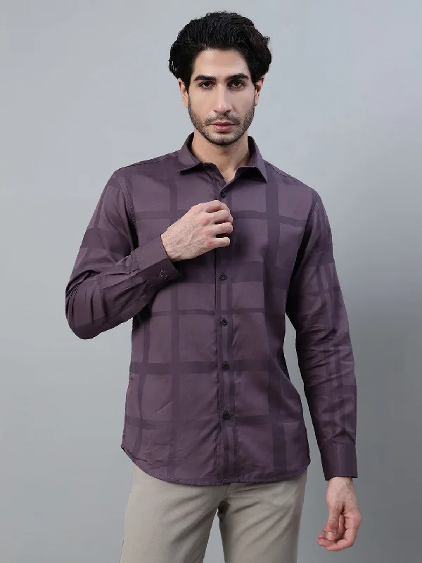 Durable Men's Work PantsMen's Wine Printed Full Sleeve Casual Shirt