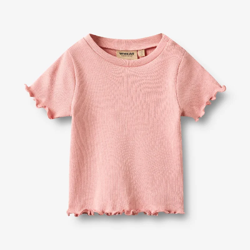Men's Shirts with Contrast CollarsRib T-shirt S/S Alicia - rose