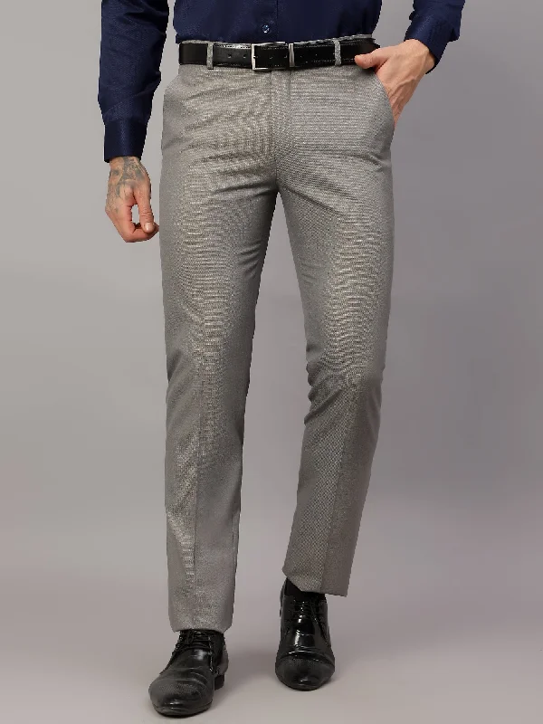 Men's Sweatpants for LoungingMen's Formal Flat front Grey  Trousers