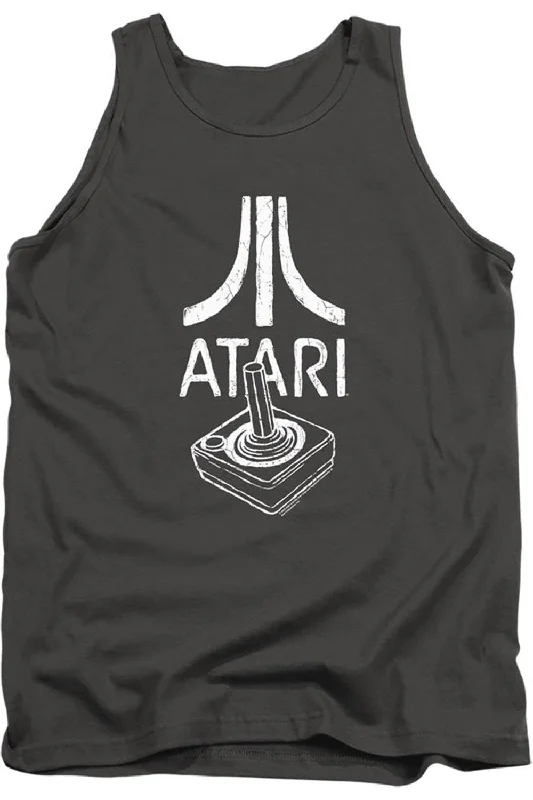 Men's Shirts with Contrast StitchingAtari Joystick Logo Adult Tank