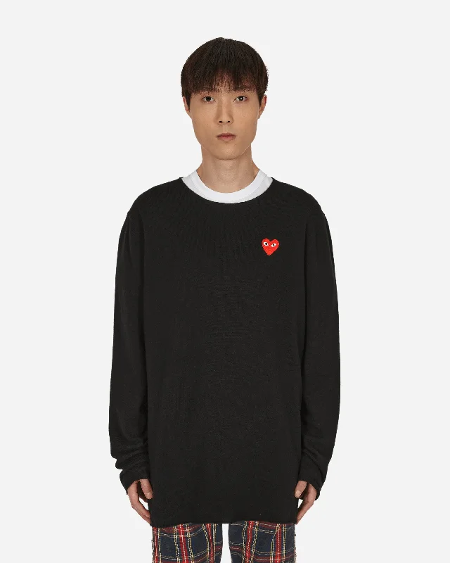 Men's Sweaters for LayeringHeart Patch Sweater Black