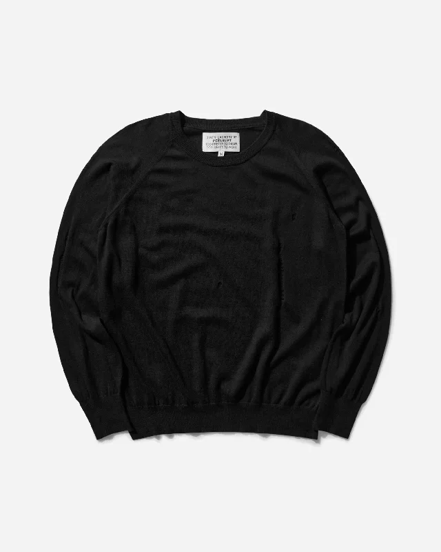 Men's Sweaters with Argyle PatternsDamaged Jumper Black
