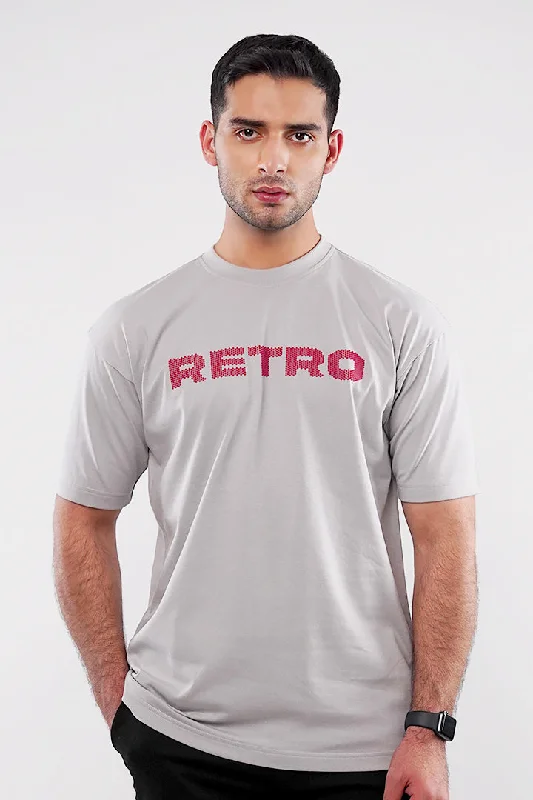 Men's Shirts with Mandarin CollarsOversized T-Shirt - Grey