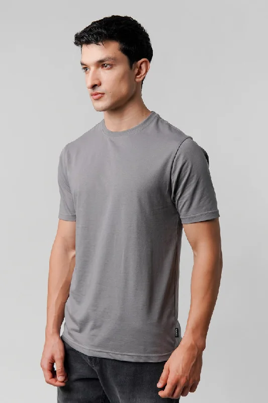 Casual Men's T-ShirtsRegular Fit Crew Neck T-Shirt - Grey