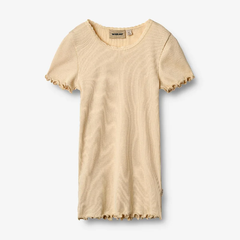 Men's Shirts with Belt AttachmentsRib T-shirt S/S Katie - macadamia