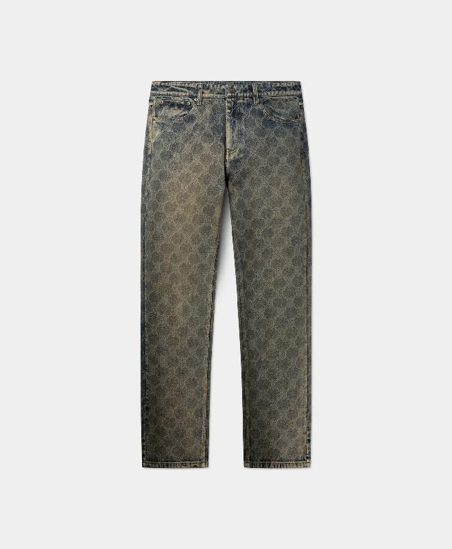 Latest Designer Men's JeansBlue Shield Laser Washed Jeans