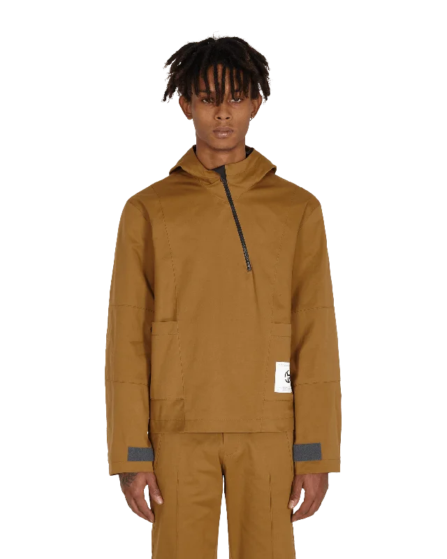 Men's Coats with Tactical FeaturesDiagonal Yuma Anorak Brown