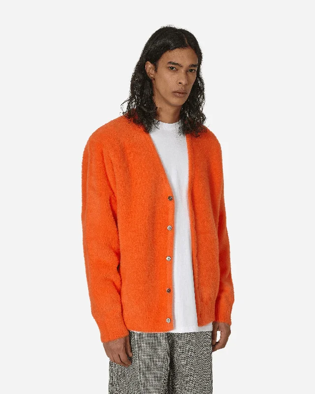 Layered Men's Vest SweatersShaggy Cardigan Orange