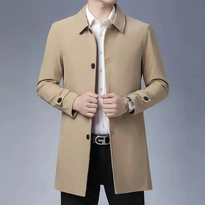 Practical Men's RaincoatsClassic Button Men Car Coat