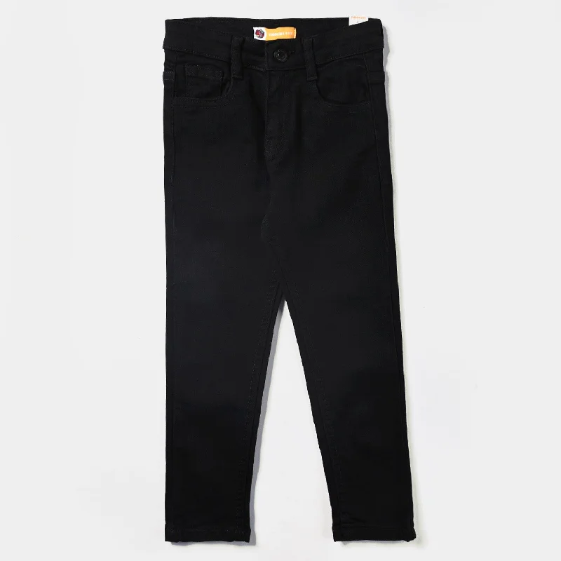 Light Blue Denim Men's JeansBoys Denim Stretch Pant Basic-BLACK