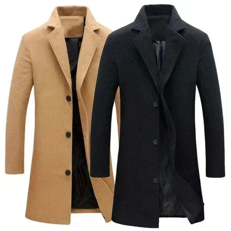 Men's Coats with Military InfluenceMen's Woolen Overcoat Fashion