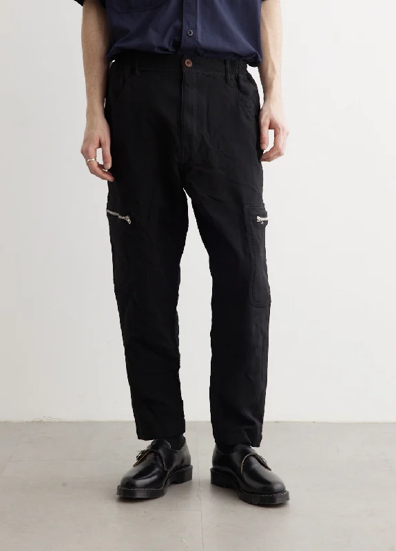 Men's Pants with Slant PocketsGarment Dyed Cargo Trousers