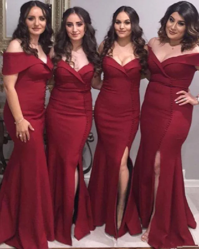 women's striped dressesWine Red Long Slit Fitted Bridesmaid Gown Wedding Party Dresses Burgundy 2019 BD145 women's striped dressesWine Red Long Slit Fitted Bridesmaid Gown Wedding Party Dresses Burgundy 2019 BD145