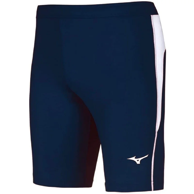 Men's Pants with Embroidered DesignsMizuno Core Mens Short Running Tights - Blue