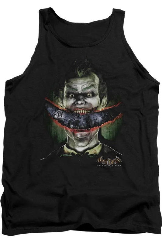Men's Shirts with Graphic PrintsBatman Arkham Asylum Crazy Lips Adult Tank Top