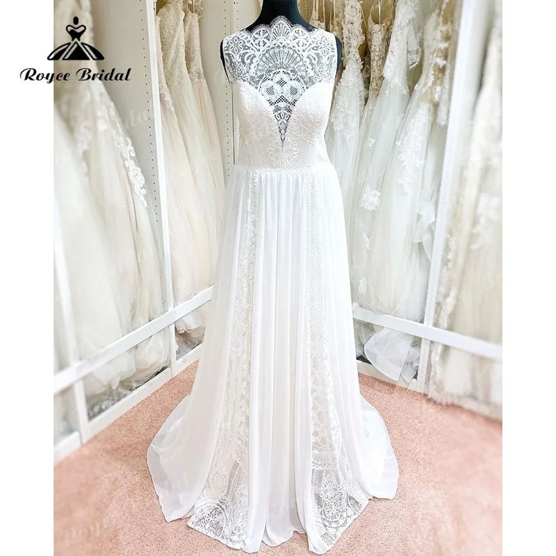 women's evening dressesRobe Mariage A Line Scalloped Neck Wedding Dress Lace Chiffon Sleeveless Illusion Bohemian Bridal Gowns robe soirée mariage women's evening dressesRobe Mariage A Line Scalloped Neck Wedding Dress Lace Chiffon Sleeveless Illusion Bohemian Bridal Gowns robe soirée mariage