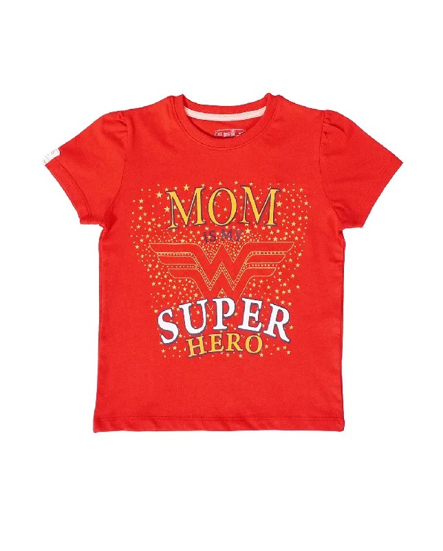 Men's Shirts with Embellished CollarsGirls Super Mom T-Shirt