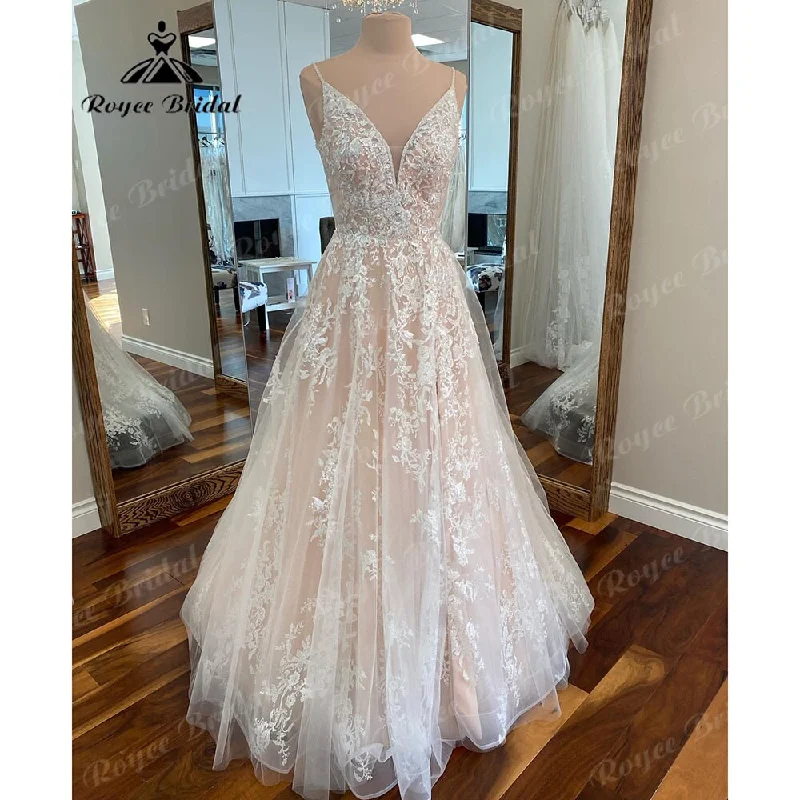 Velveteen DressRoycebridal Plunging Lace Beach Blush Pink Spaghetti Wedding Dress for Women 2025 Wedding Gowns for Women Bridal Reception Gown Roycebridal Velveteen DressRoycebridal Plunging Lace Beach Blush Pink Spaghetti Wedding Dress for Women 2025 Wedding Gowns for Women Bridal Reception Gown Roycebridal