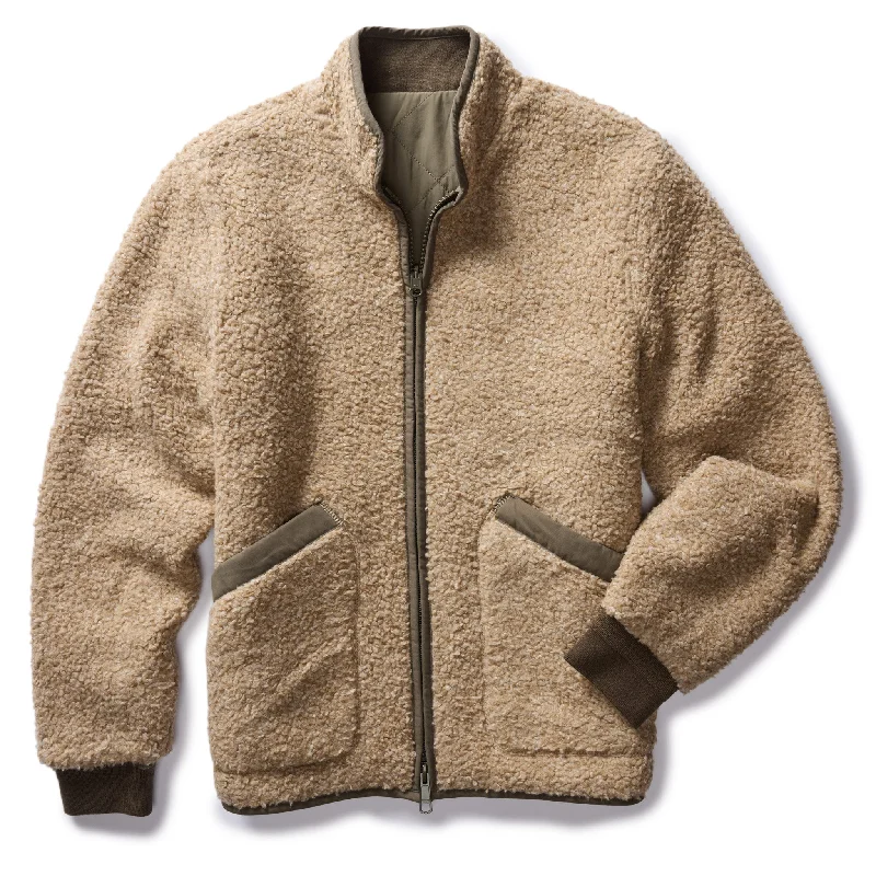 Men's Coats with Hidden PocketsThe Carson Jacket in Light Khaki Fleece