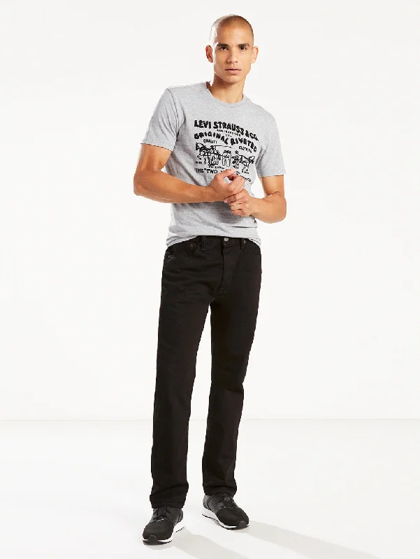 Authentic Men's Denim JeansMen's 501 Straight Fit Black Button Fly Jeans