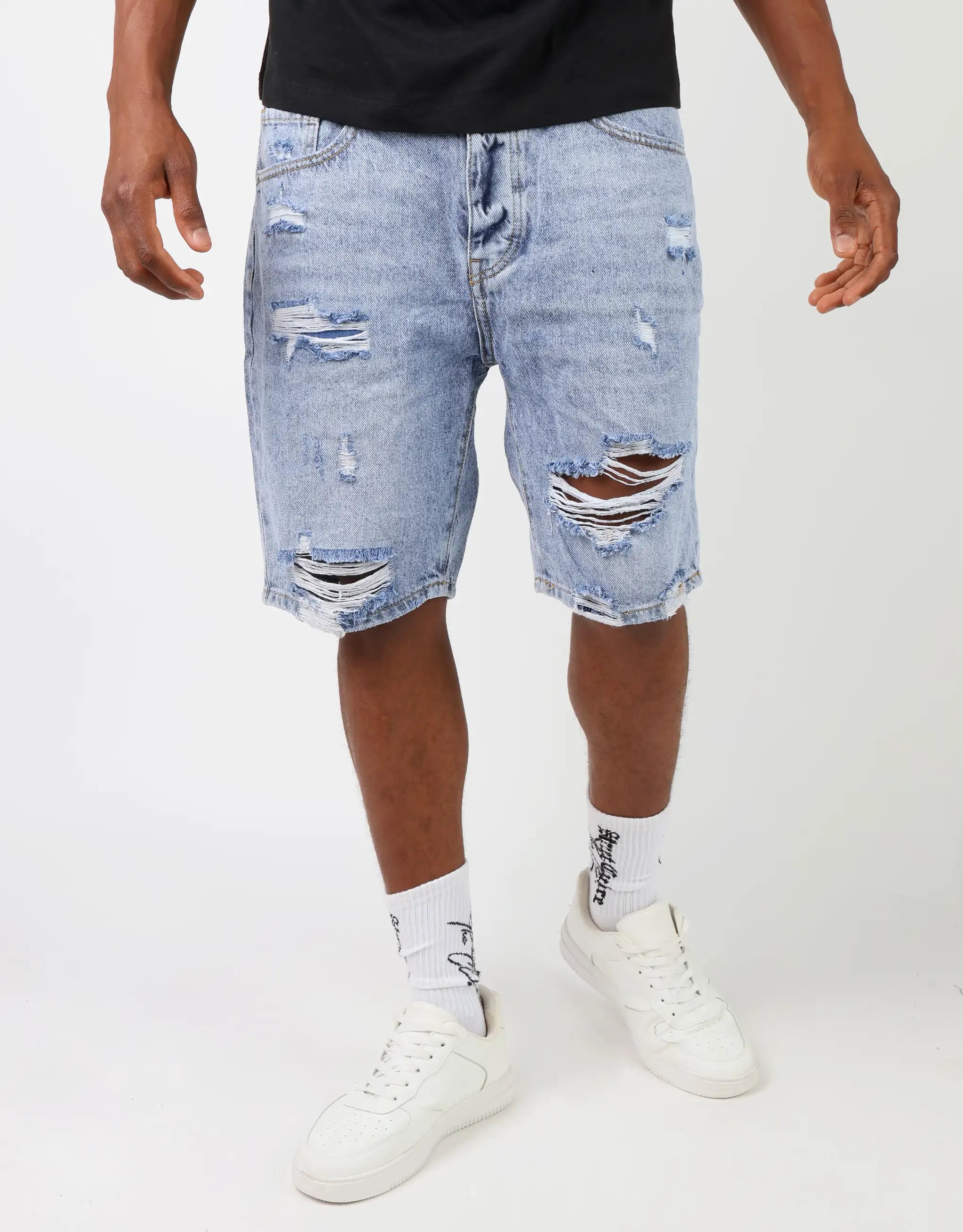 Men's Pants with Turn-Up CuffsDenim Short