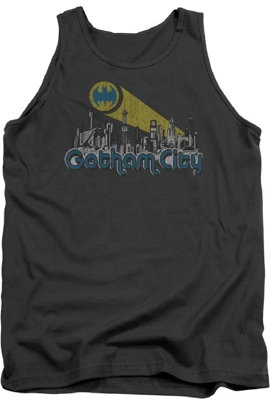 Casual Men's T-ShirtsBatman Gotham City Distressed Adult Tank Top