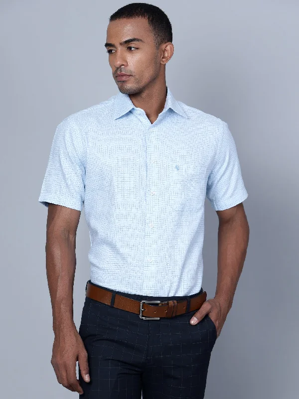Men's Unique and Designer Bottom Wear for a Statement LookMen's Sky Blue Formal Small Checks Half Sleeve Shirt Men's Unique and Designer Bottom Wear for a Statement LookMen's Sky Blue Formal Small Checks Half Sleeve Shirt