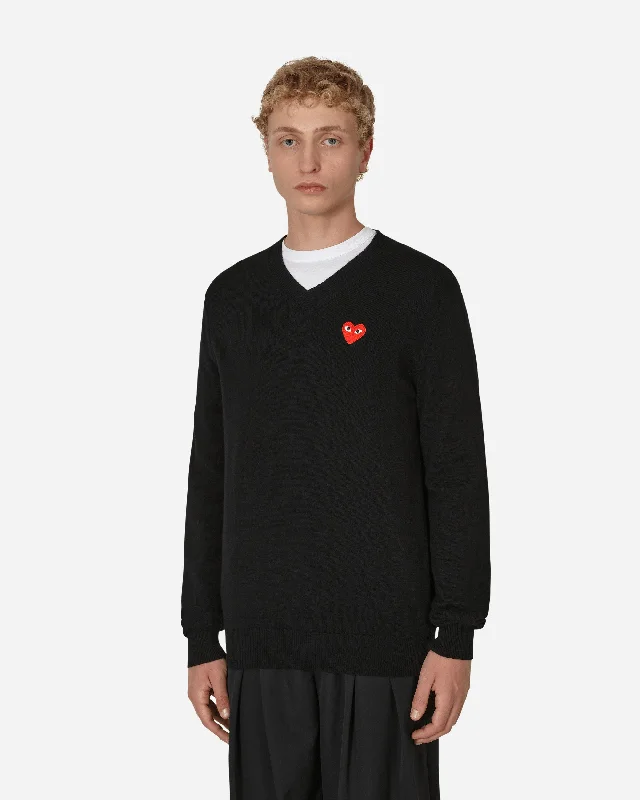 Men's Sweaters for Everyday WearHeart V-Neck Sweater Black