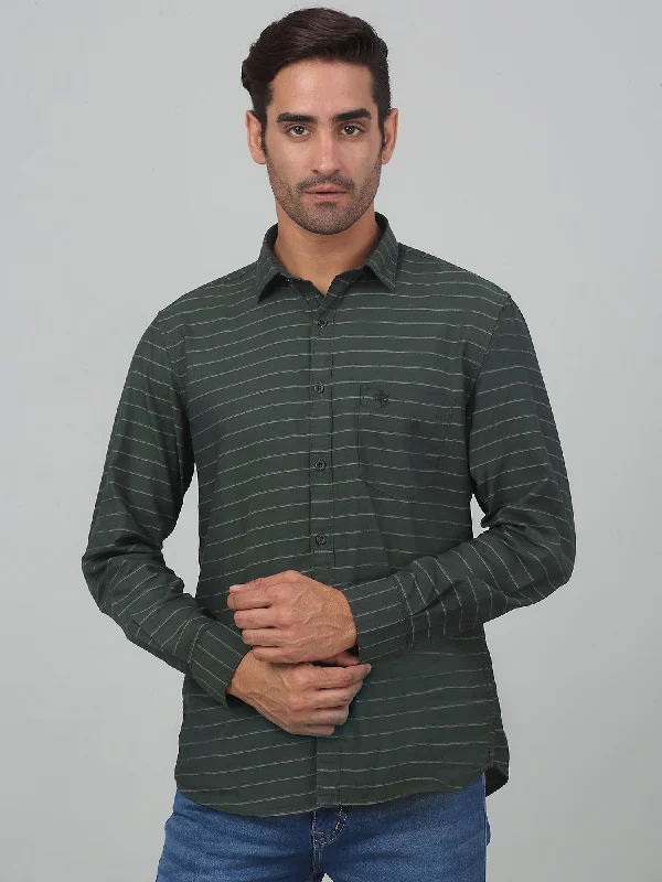Men's Pants with Wrinkle-Resistant FabricMen's Olive Green Casual Horizontal Stripe Full Sleeve Shirt Men's Pants with Wrinkle-Resistant FabricMen's Olive Green Casual Horizontal Stripe Full Sleeve Shirt