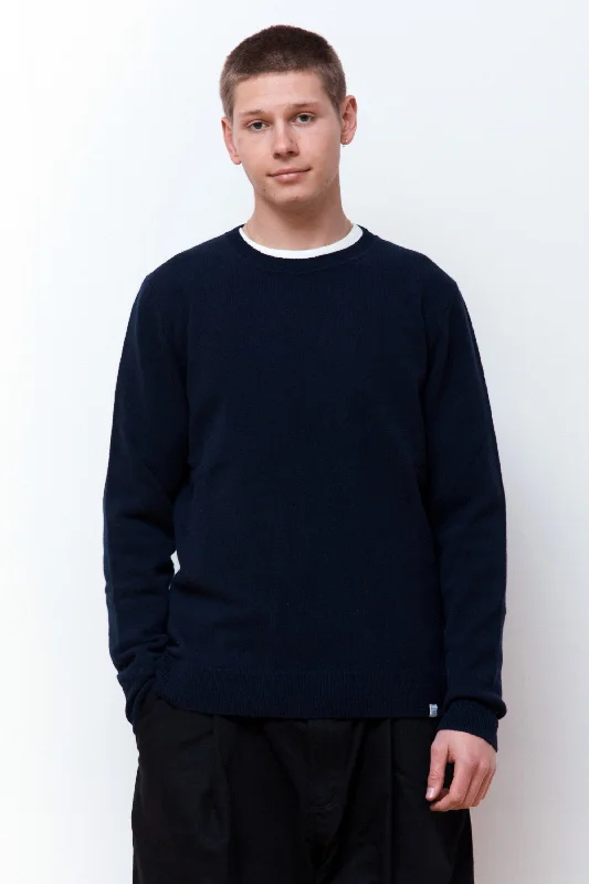 Men's Sweaters with Belt LoopsSigfred Lambswool Dark Navy