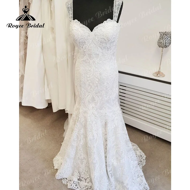 Sheath DressRoycebridal robe de mariée sirene 2025 Sexy Lace Appliques Sweetheart Mermaid/Trumpet Wedding Dress Backless Bridal Gown for Women Custom