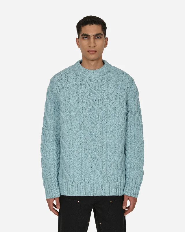 Men's Sweaters with ThumbholesCable Knit Sweater Blue