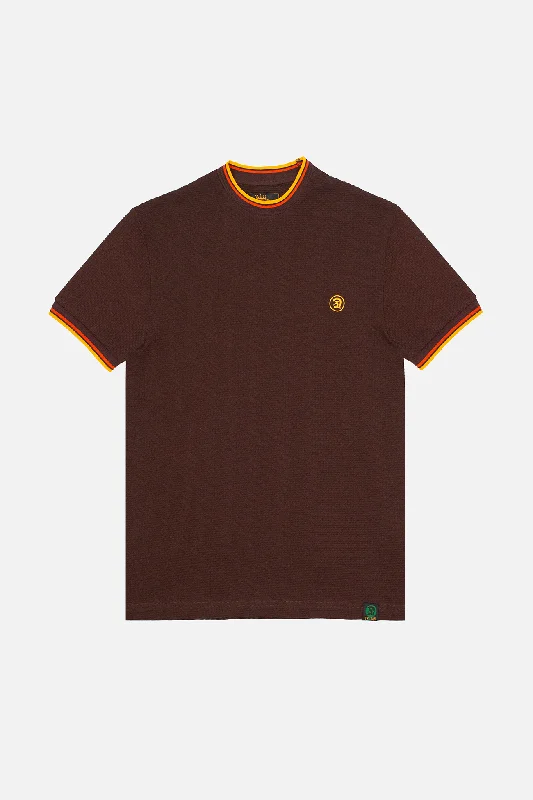 Men's Shirts with Patchwork PatternsTrojan Records - Twin Tipped Textured Chocolate - T-Shirt Men's Shirts with Patchwork PatternsTrojan Records - Twin Tipped Textured Chocolate - T-Shirt